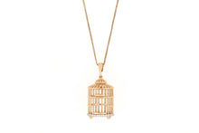 Load image into Gallery viewer, 18K Gold Bird Cage Diamond Pendant

