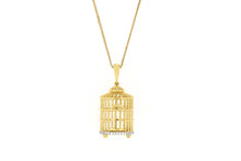 Load image into Gallery viewer, 18K Gold Bird Cage Diamond Pendant
